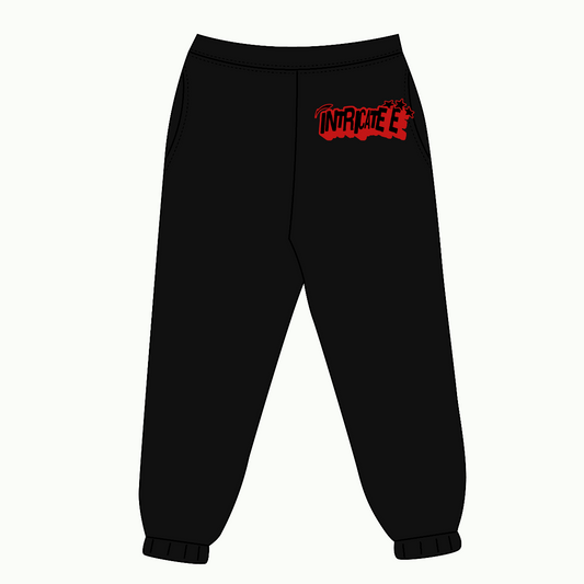 Red Intricate E Joggers